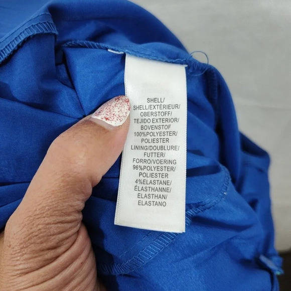 Adrianna Papell Blue Green Floral Fit and Flare Dress Women Size 6 Sleeveless - Picture 6 of 8